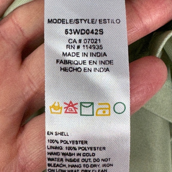 Nordstrom RDI Sage Green Smocked Tiered Dress Size Small Smock Square Neck Boho - Picture 8 of 12